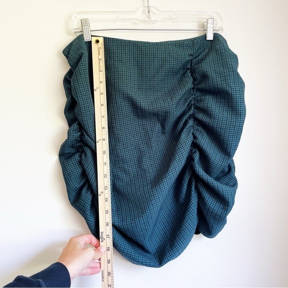 Zara pin up skirt Plaid gingham mini grunge goth punk dark academia cinched XL - Picture 5 of 7